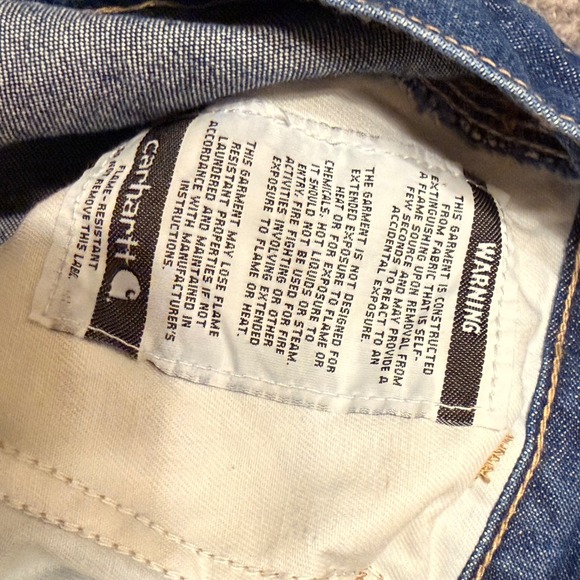 Carhartt FR Flame Resistant Work Pants Mens 38x32 Blue Cotton Carpenter Jeans - Picture 7 of 8